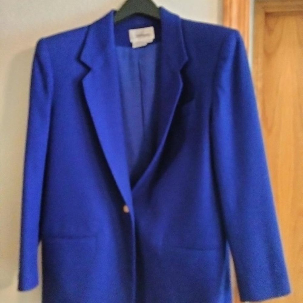 Royal Blue pure wool pants suit